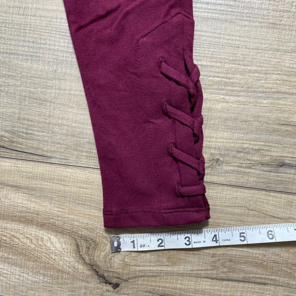 The Children's Place‎ Girls' Lace-Up Leggings Size XL 14 Sugar Beet Full Length